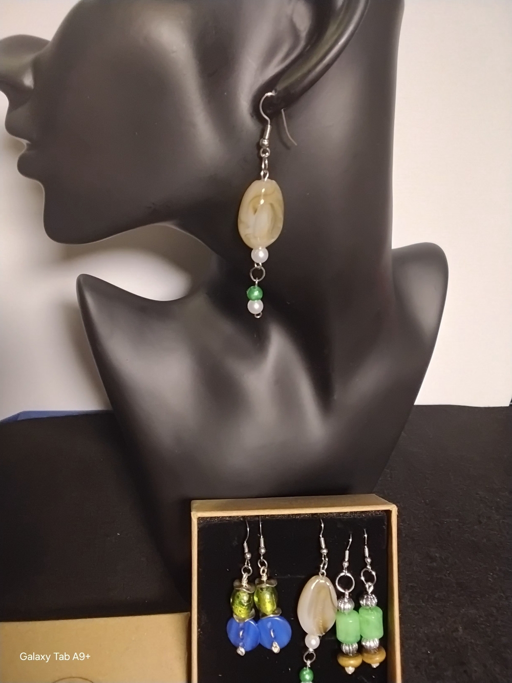 Handmade Multi-Color Beaded Dangle Earring Set - Picture 3 of 4